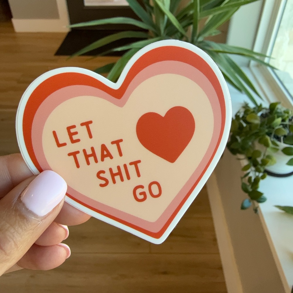 Heart-Shaped Motivational Vinyl Sticker